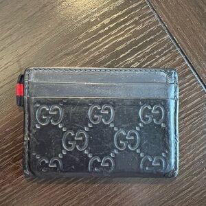 Gucci Embossed Black Card Holder